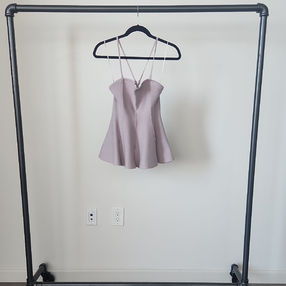 Anthropologie Mauve Double-Strap Peplum Cami